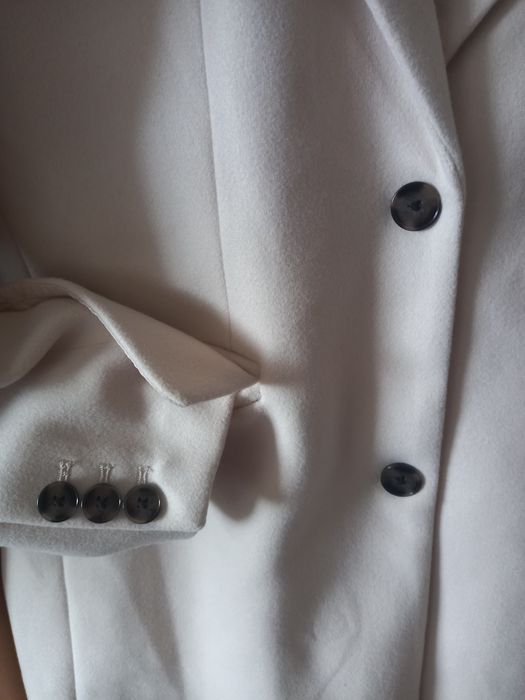 Nowy Płaszcz 38 Amisu kremowy M Elegancki New Yorker jesień ecru