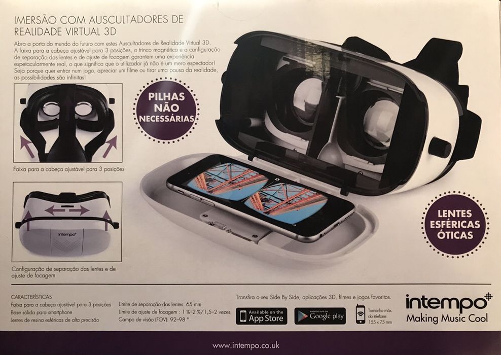 Auscultadores 3D/Realidade Virtual