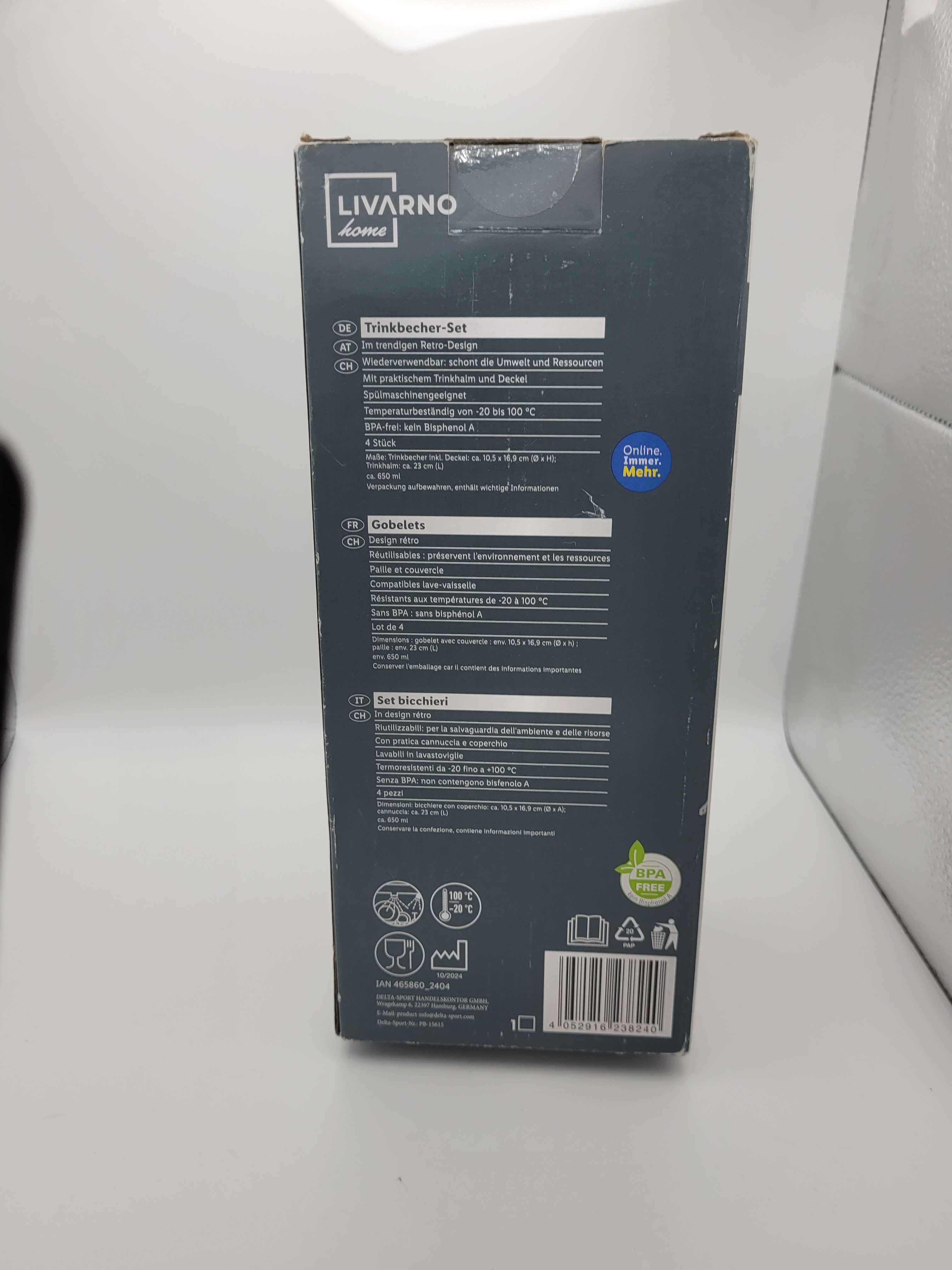 Zestaw 4 Kubków 650 ml Tradycyjny design retro