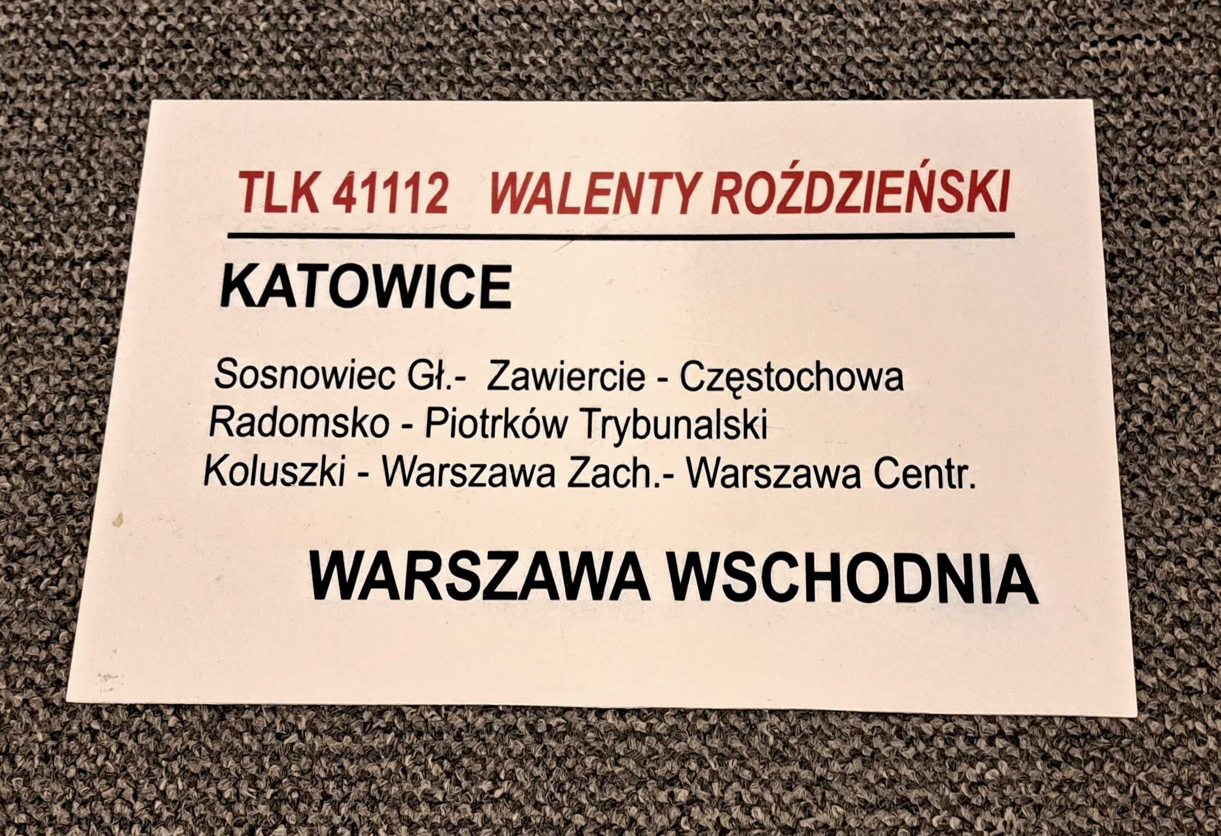 TLK Walenty Roździeński - Stara Tablica Relacyjna PKP InterCity