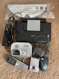 DVD програвач, мишка, стаціонарний телефон і фотоапарат