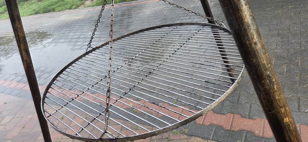 Grill trójnóg 70cm ruszt kociołek 13l zestaw
