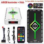 Kontroler aRGB/ PWM rozdzielacz hub 3 w 1, 9 x PWM / aRGB  + pilot