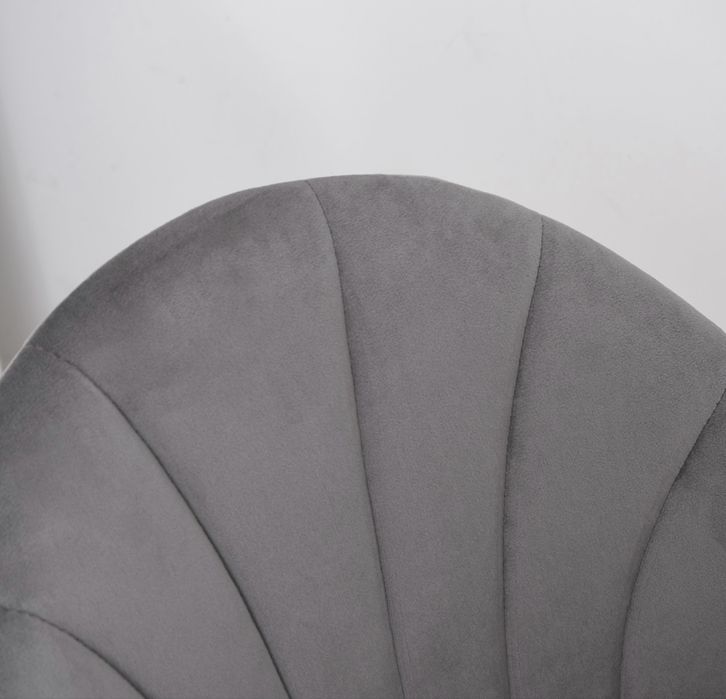 Zestaw 2 krzeseł tapicerowanych kuchnia jadalnia aksamit szary