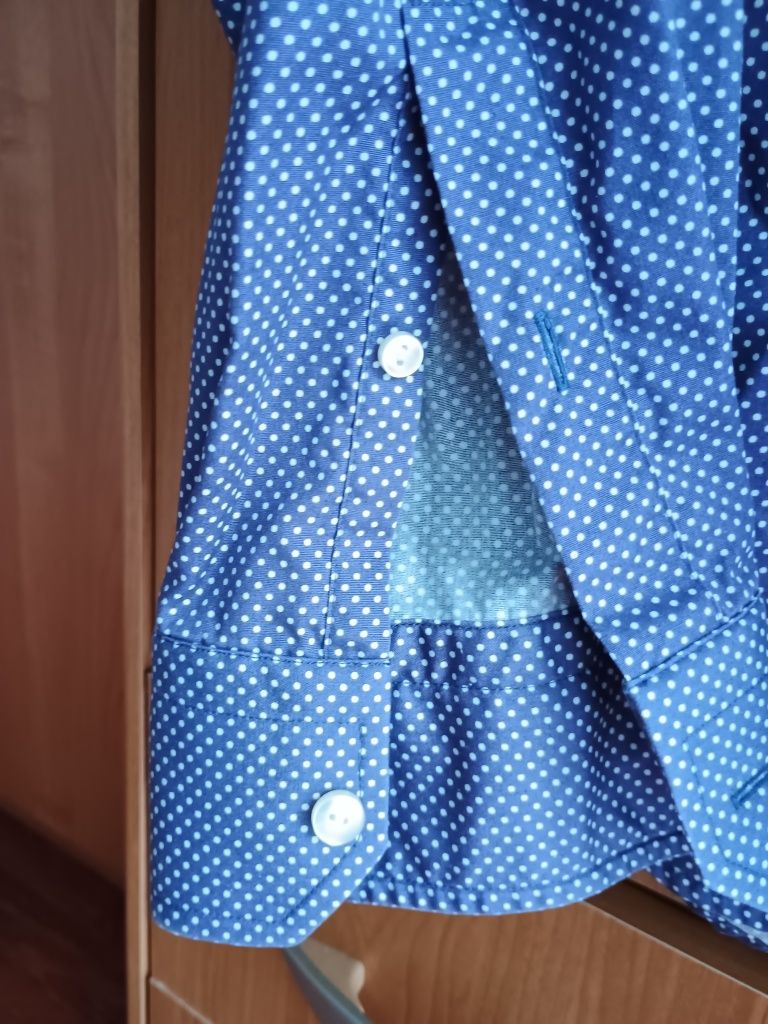 Ekskluzywna koszula ETON slim fit w kropki kołnierzyk 40cm