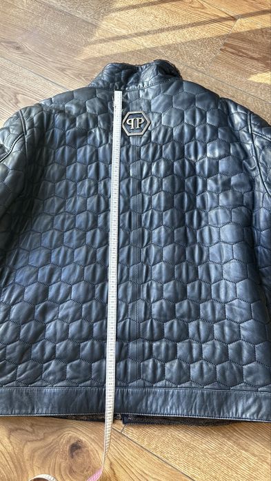 Чоловіча зимова шкіряна дублянка Philipp Plein
