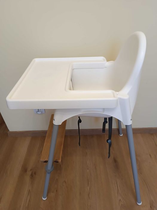 Ikea Antilop z tacką, krzesełko do karmienia z podnóżkiem