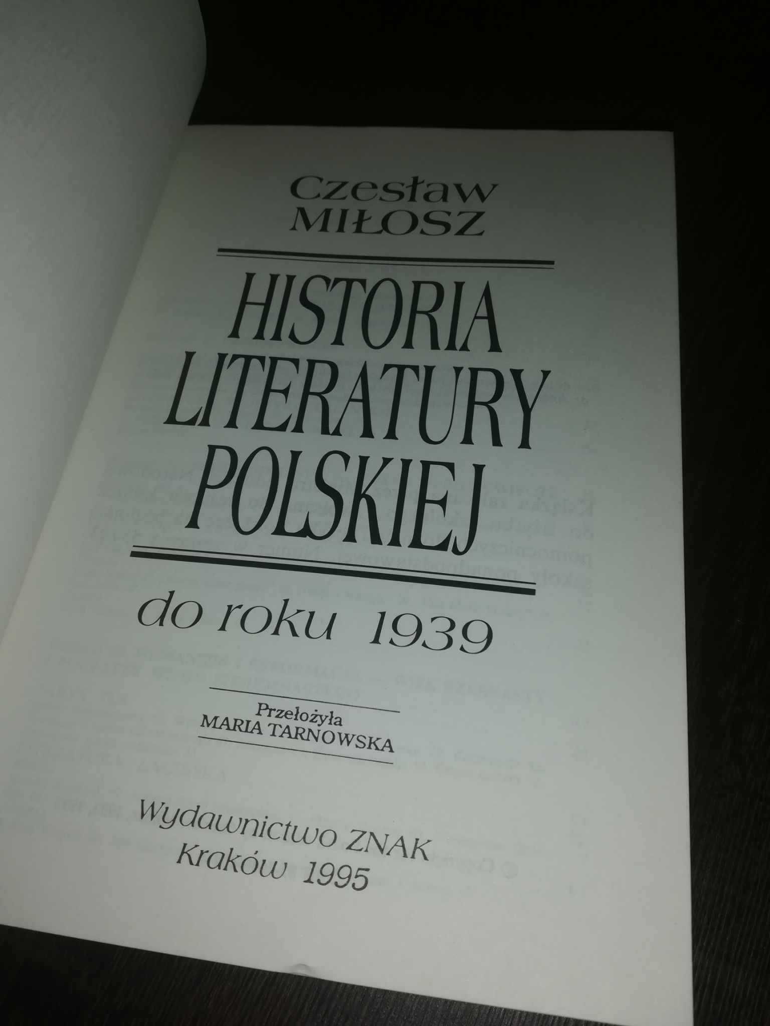 Historia  literatury  polskiej , Czesław  Miłosz