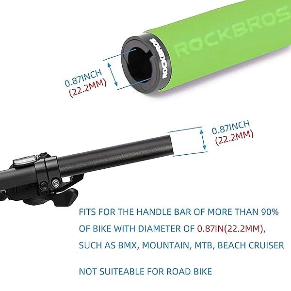 Uchwyty rowerowe Rockbros BT1001GNBK z gąbki na kierownicę - zielono-c