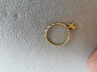Złoty pierścionek z zawieszką, celebrytka puzel puzzle 585