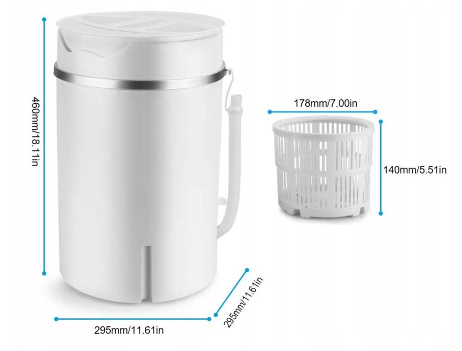 Mini pralka domowa turystyczna  wirówka 4kg+2kg