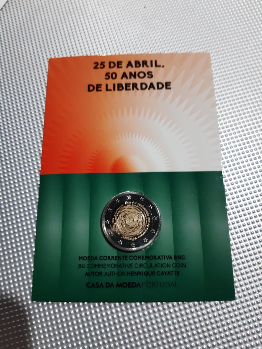 Moeda 2€ bnc 50 anos 25 abril