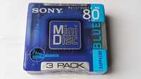 MiniDisc MD SONY Sapphire Blue 80  3szt-3pack...Japan