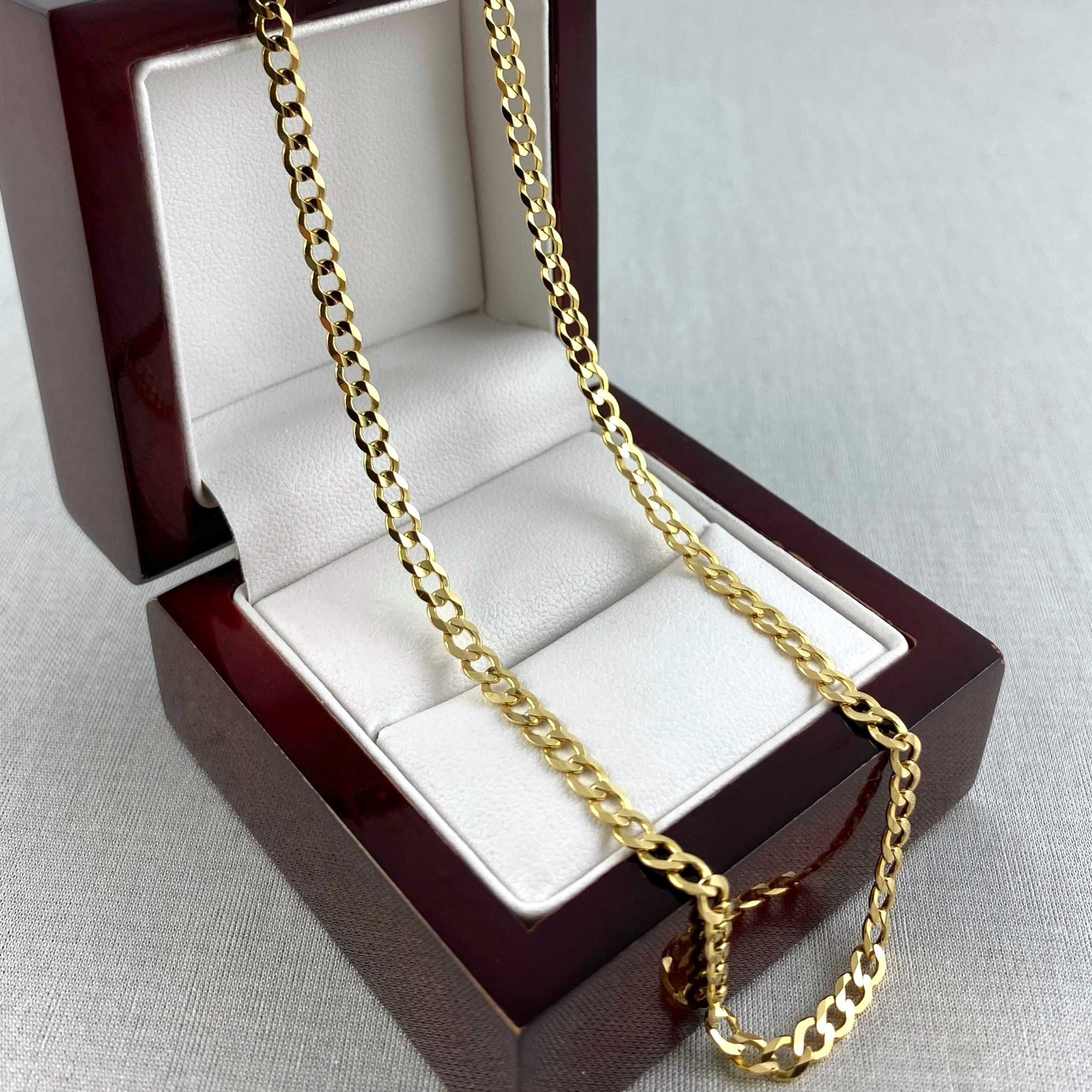 ZŁOTY łańcuszek splot PANCERKA "pełna" 3,5mm PR. 585 (14K) dł. 55 cm