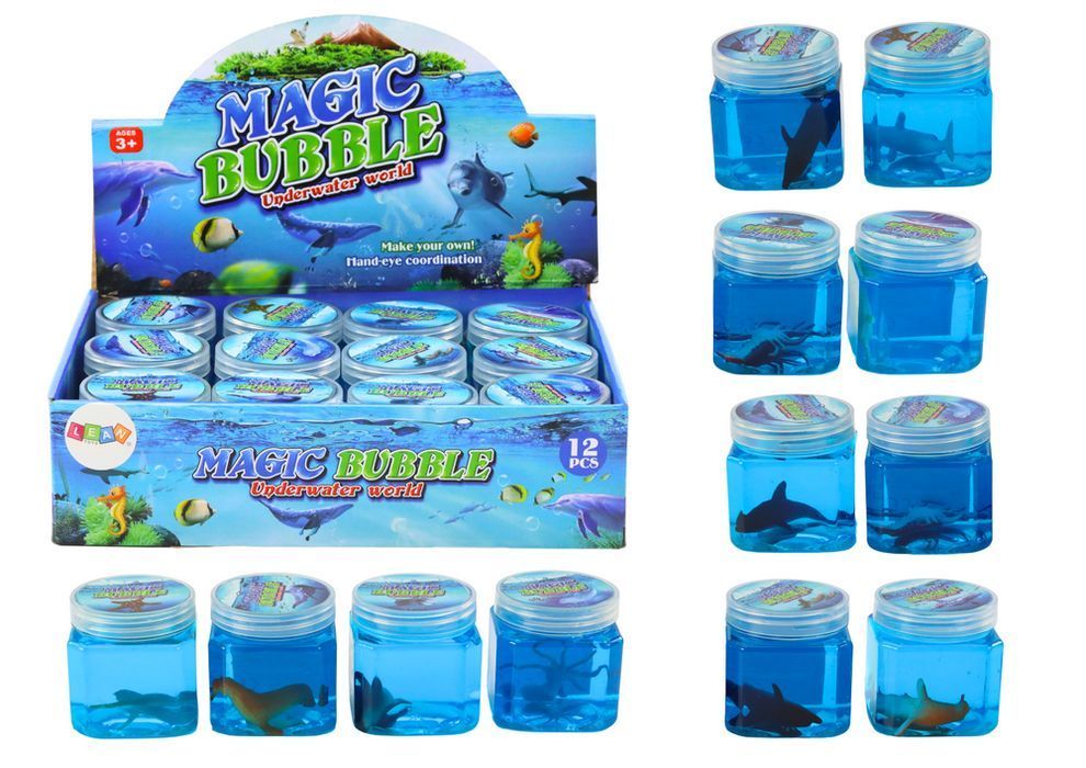 glutek slime w pudełeczku figurki zwierząt 150 g 12 wzorów niebieski