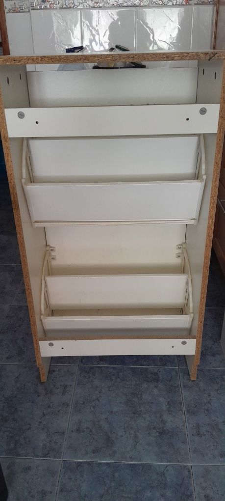 Sapateira c/2 compartimentos, branco, 49x28x93 cm