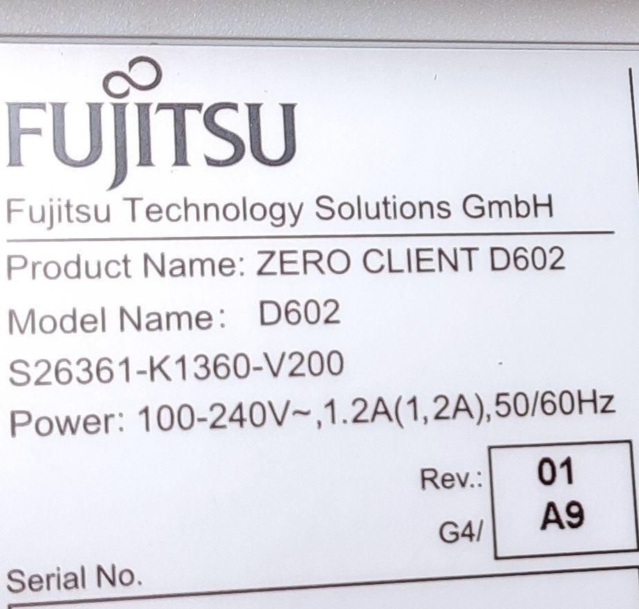 Fujitsu zerocliente d602 e dz22-2 ecran de 22 "