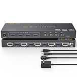 AOOCOO Przełącznik KVM HDMI 4K 60Hz z USB 3.0 i Pilotem Zdalnym