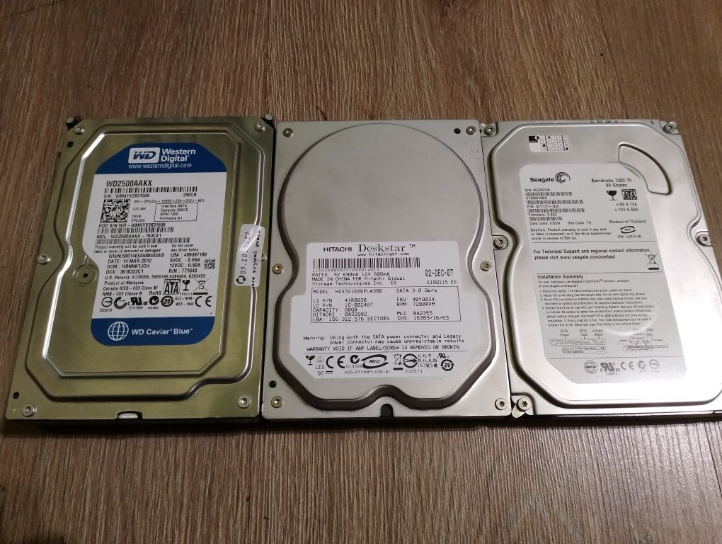 Dysk WD Blue 250GB + 2x80GB