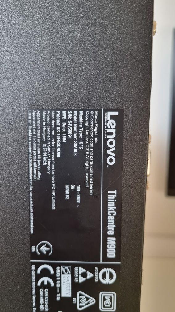 Lenovo ThinkCenter SFF M900 i5 6500, 16GB dysk M.2 NVMe  250 GB