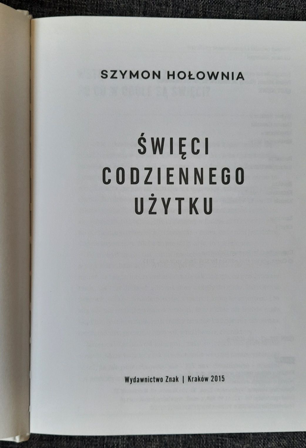 Święci codziennego użytku  Sz. Hołownia