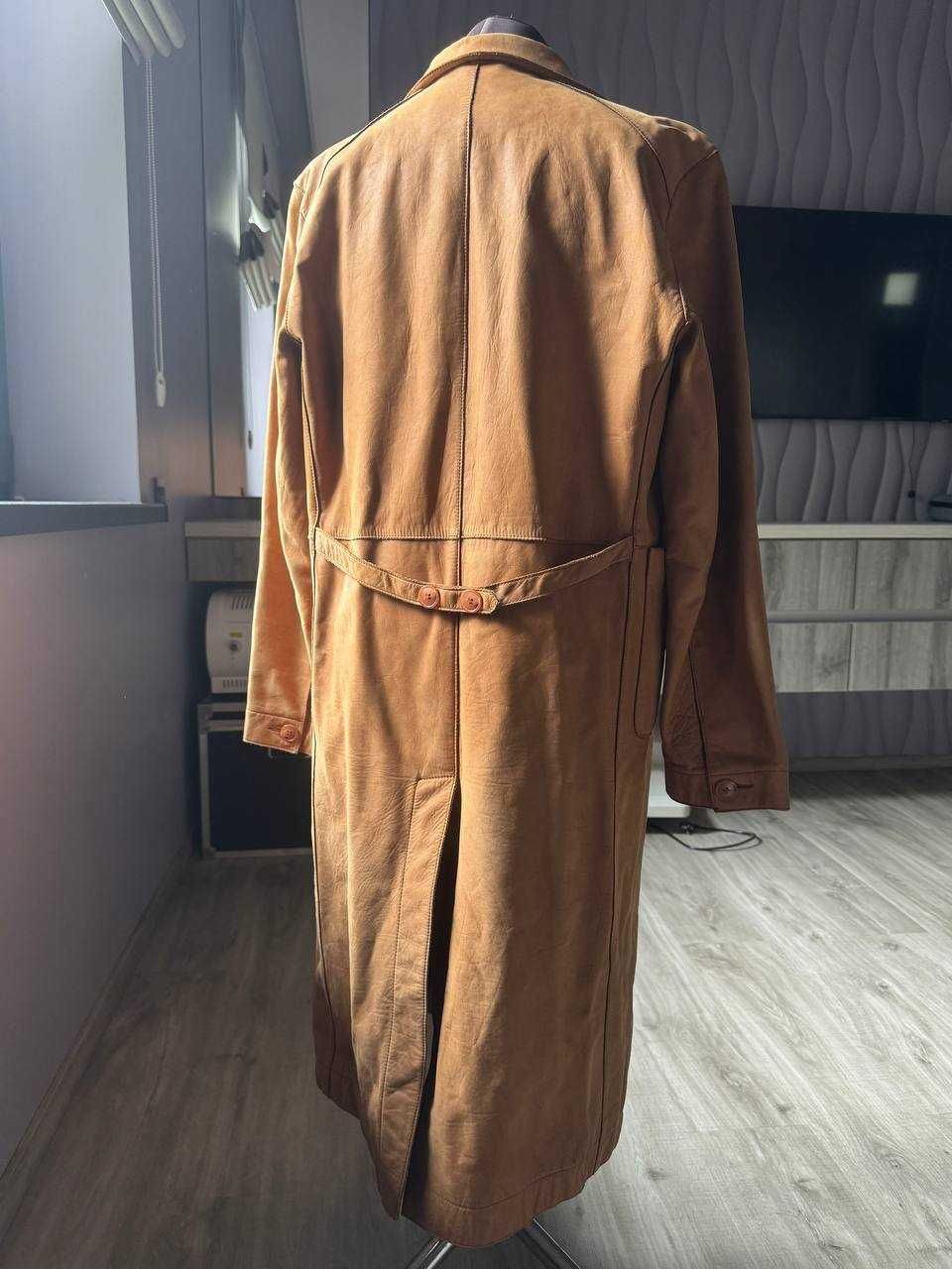 Шкіряний тренч новий