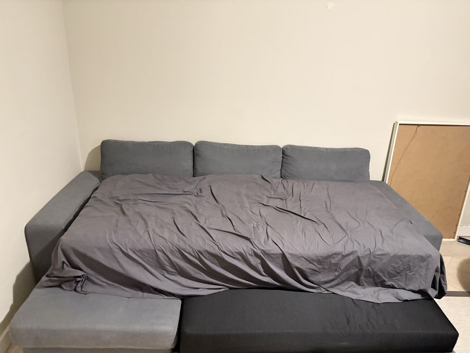 Sofá Cama - Chaise Longue Cinza