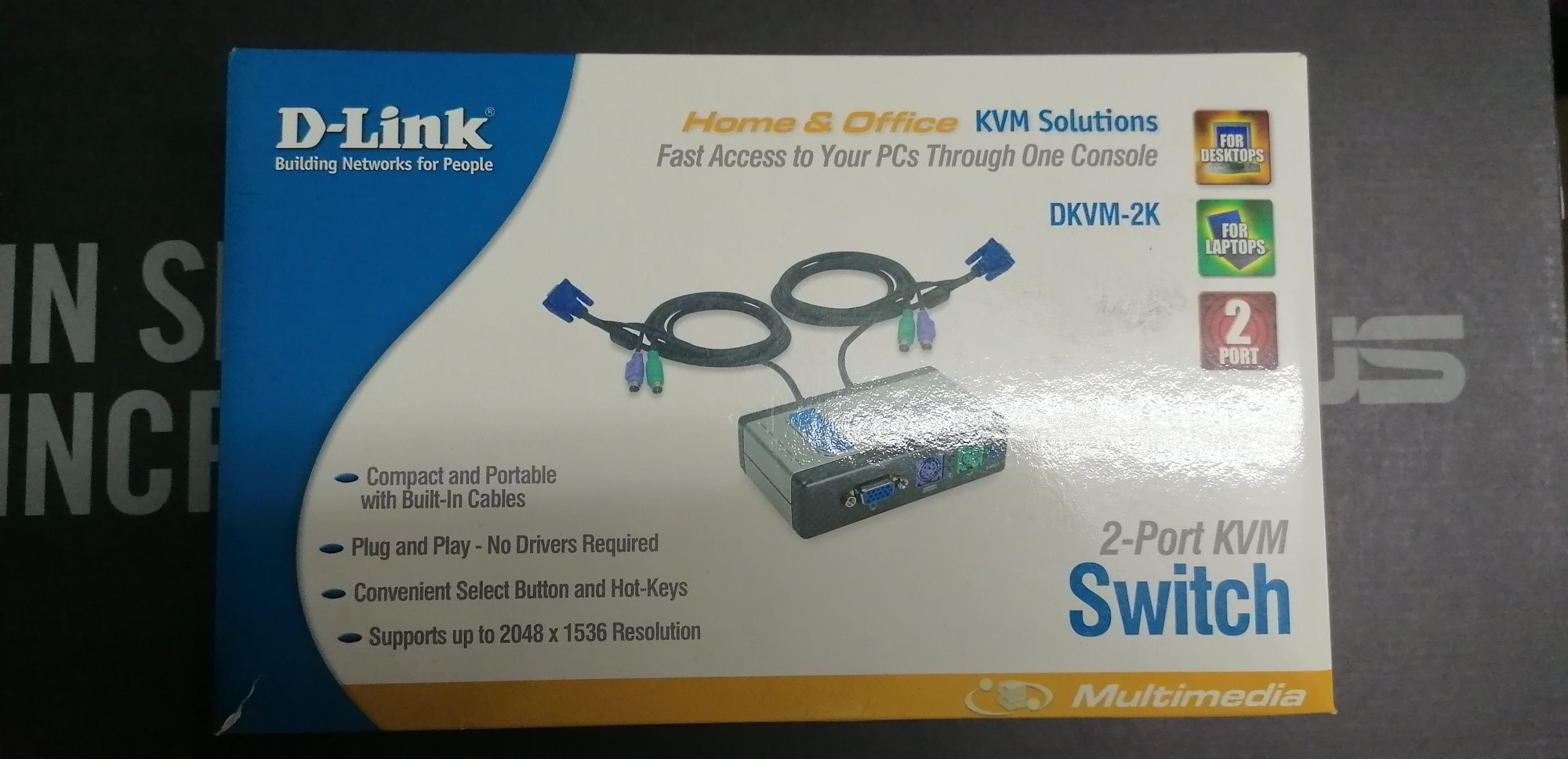 D-Link Switch 2 Portas DKVM-2K