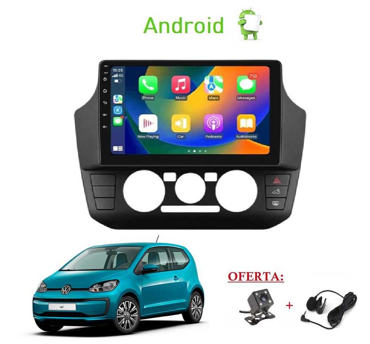 Rádio 1DIN • VW Up • SEAT Mii • SKODA Citigo • Android (2DIN) GPS
