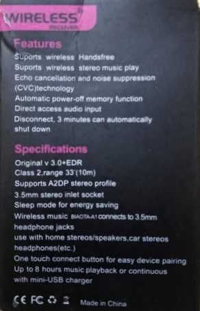 Recetor de música Wireless automóvel telemóvel