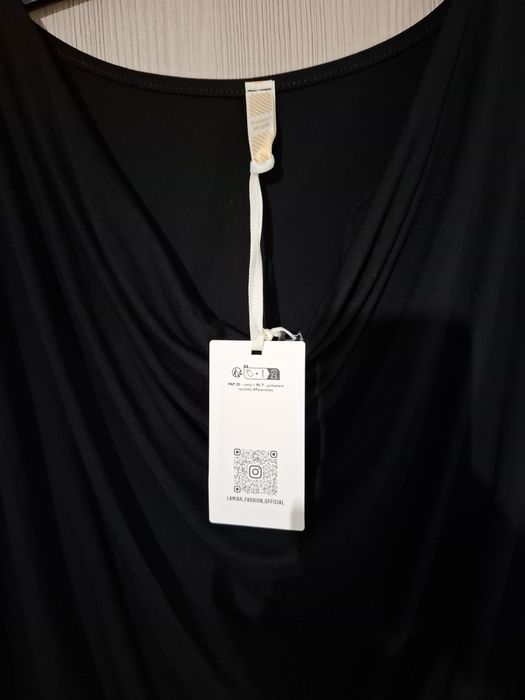 Lamiar nowa czarna włoska bluzka z "wodą"