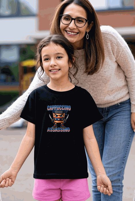 Koszulka dziecięca czarna – Italian Brainrot – Brainrot prezent 104