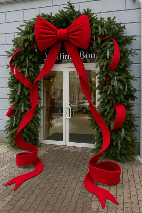 Бант на вітрину, бант на вхідні двері, бант на фасад будинку