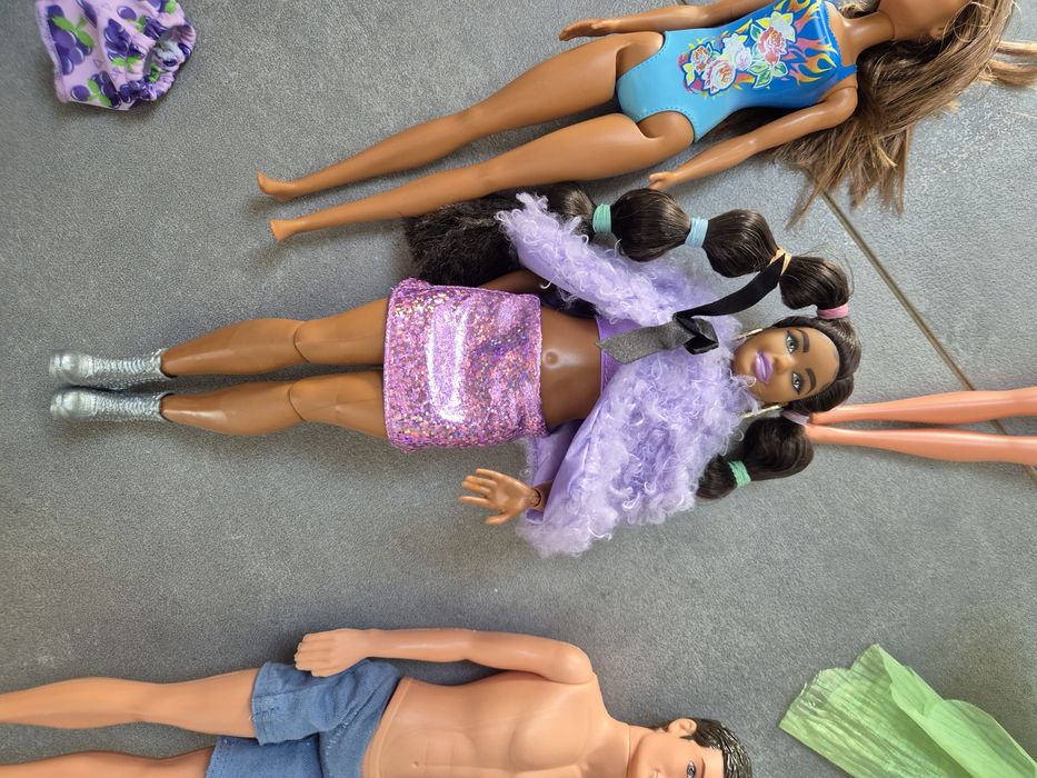 Barbie zestaw kilku lalek i akcesoriów
