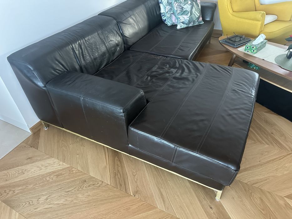 Sofa skórzana IKEA narożnik 2-czesciowy 260x160cm brąz, nowe pianki