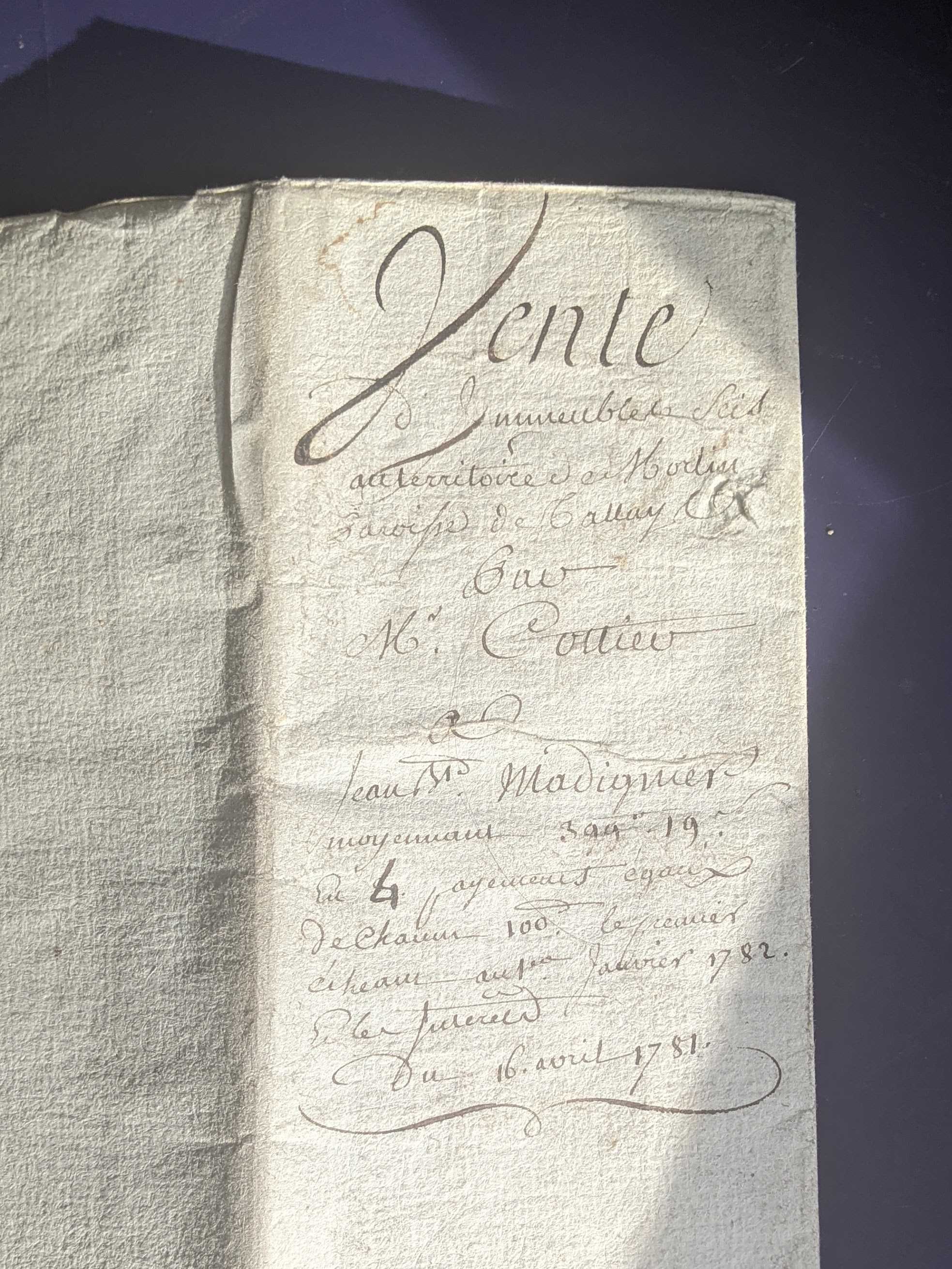 1781 антикварный документ, штампы,рукопись, раритет, Франция 5 страниц