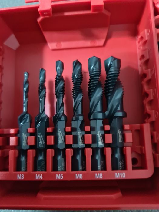 Milwaukee komplet kombi wierteł gwintujących.