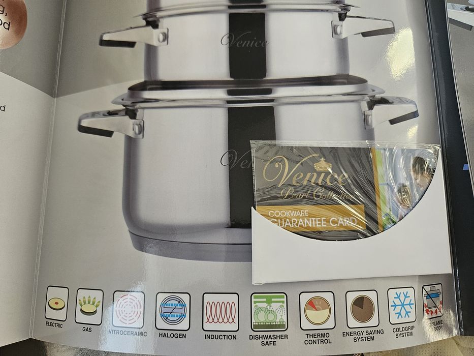 Duży zestaw garnki stal szlachetna Paul Caltier okazja