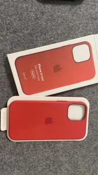 Чехол iPhone 12 mini. Silicone Case with MagSafe. Product red.
