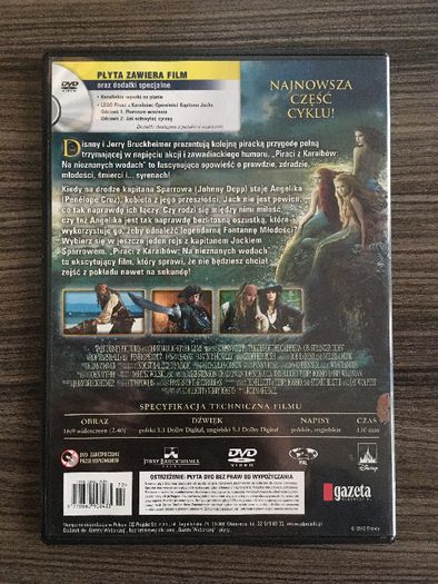 Film DVD "Piraci z Karaibów - Na nieznanych wodach" (Disney)