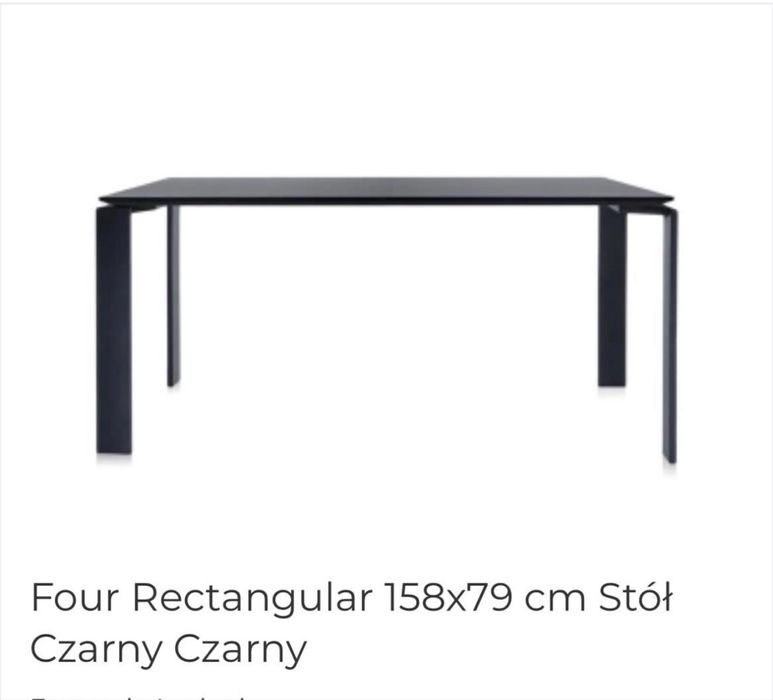 Stół Kartell Four czarny wymiary:  158x79