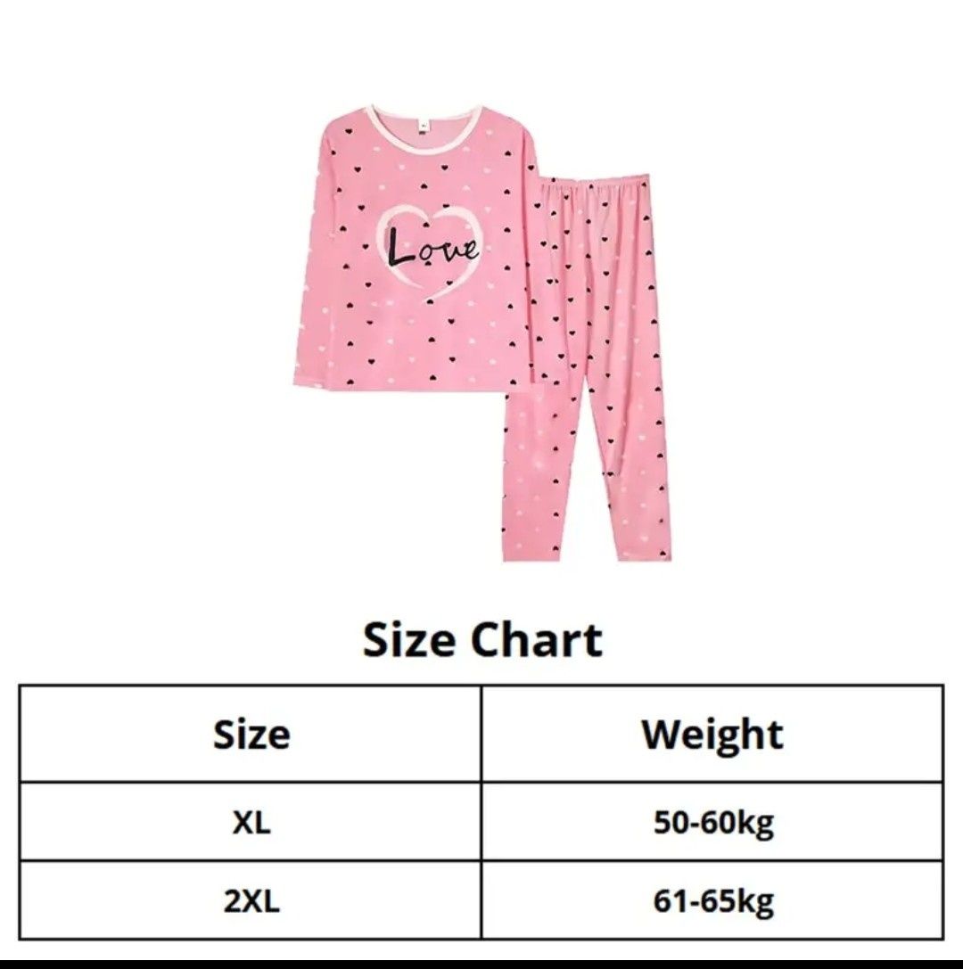 Nowa piżama damska 38/40 L różowa w serduszka komplet piżama zestaw