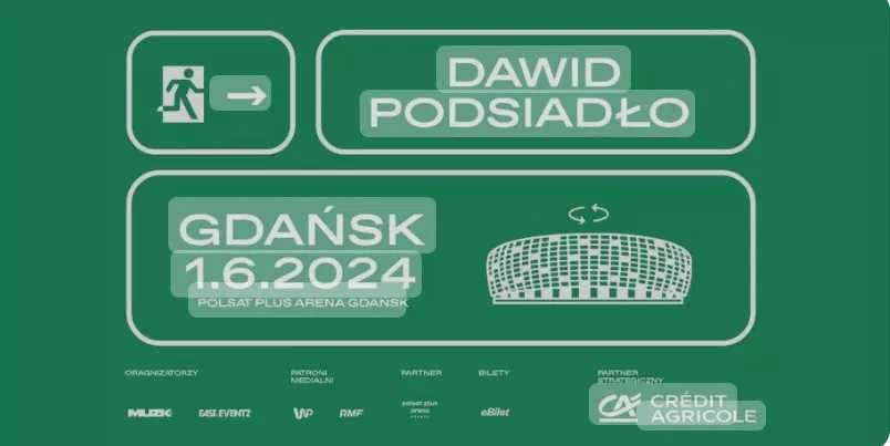 2 bilety na koncert Dawid Podsiadło Gdańsk 01.06.2024r.