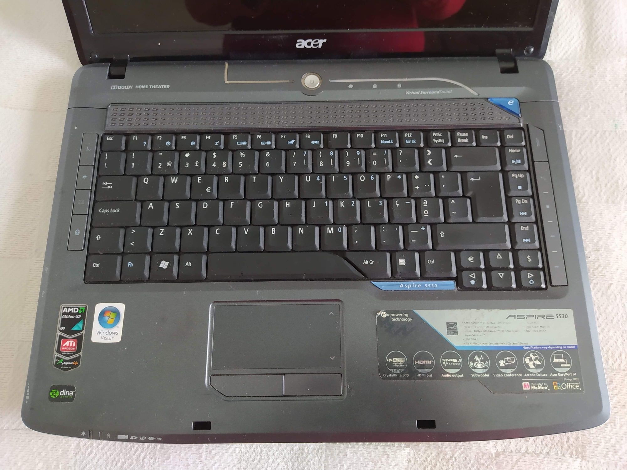 Portátil Acer Aspire 5530 p/ peças