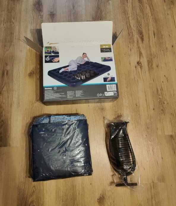 Bestway Łóżko Dmuchane Materac 2 Osobowy z Poduszkami i Pompką NOWY