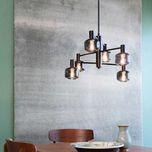 Żyrandol 6-punktowy lampa sufitowa Arp czarny/dymiony Dyberga Larsena