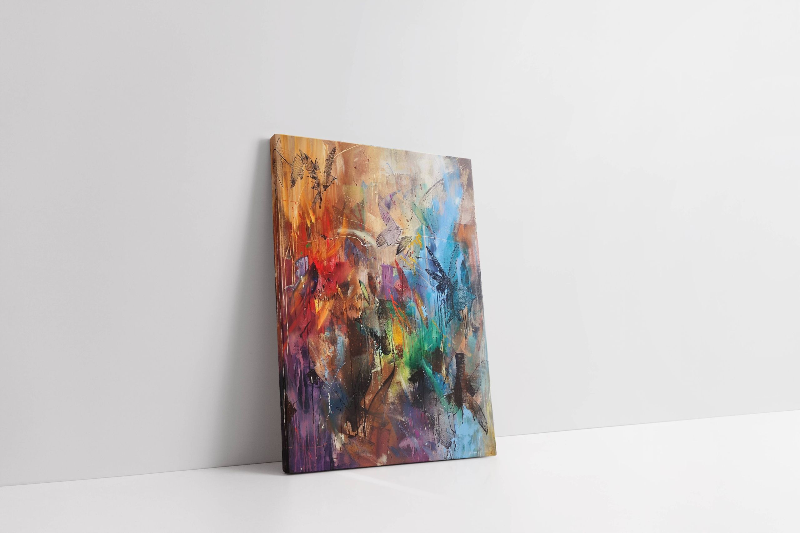 Obraz na płótnie "Abstrakcyjne Linie i Kolory" 60x80 cm