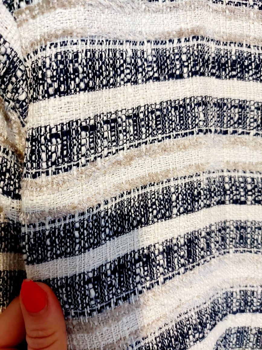 Marynarka damska Reserved roz 36 oversize tweedowa material  boucle