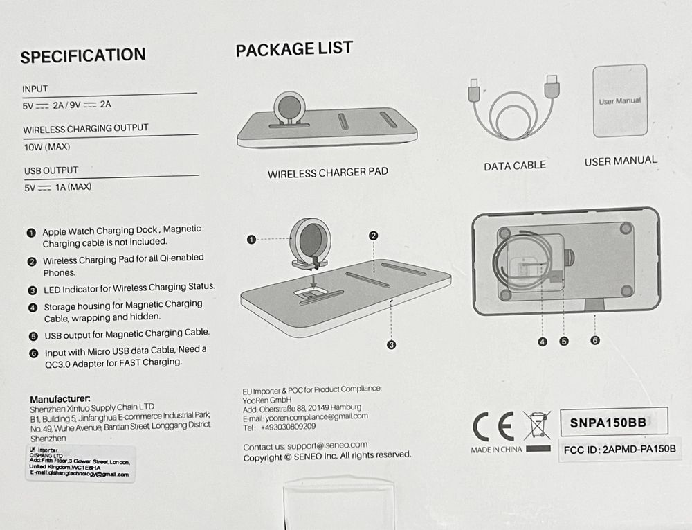 Stacja ładująca, ładowarka indukcyjna 2 w 1