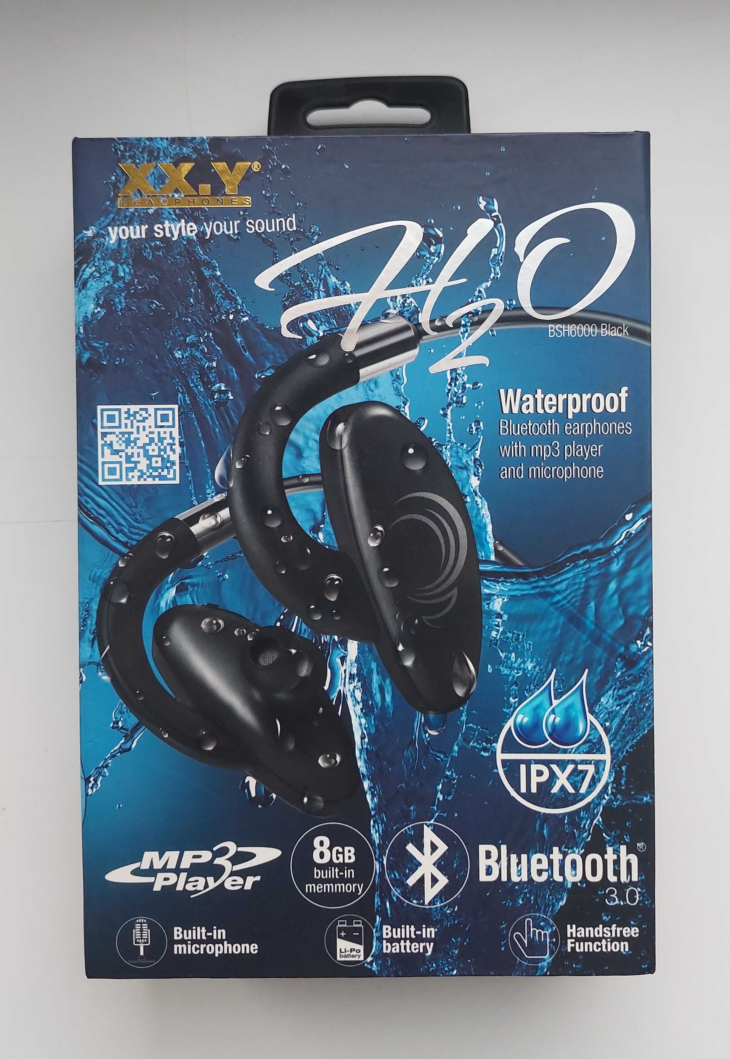 Słuchawki wodoodporne Bluetooth XX.Y H2O mp3, 8GB